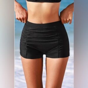 Cupshe Black High Waist Swim Shorts
